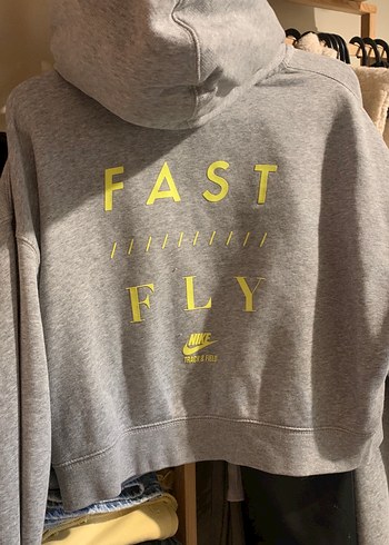 Nike Gri Fermuarlı Kapüşonlu Sweatshirt - Görsel 2