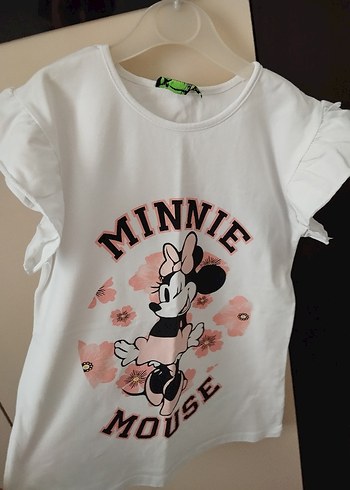 Civil Beyaz Kız Çocuk Minnie Mouse Baskılı Tişört