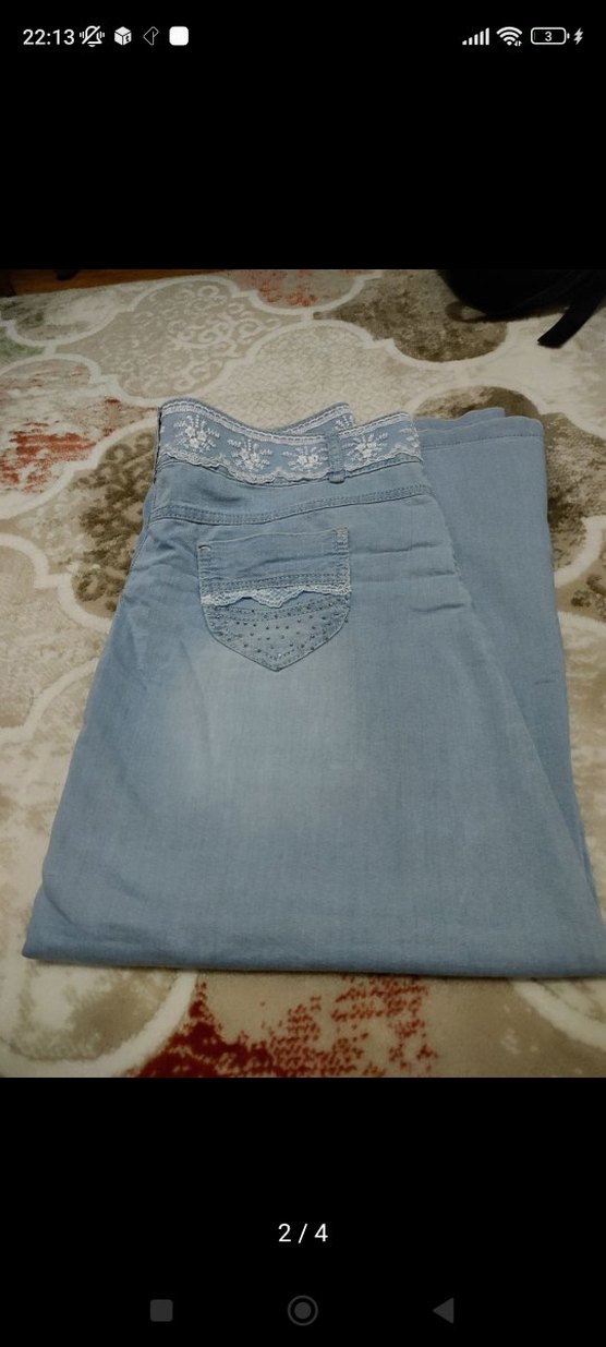 Gri Mavi Uzun Kot Etek - Görsel 2