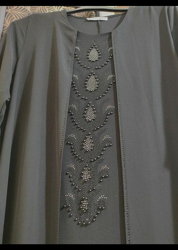 Siyah Uzun Kollu şifon astarlı  Elbise - Görsel 8