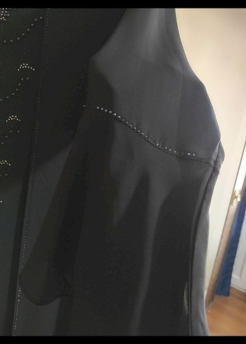 Siyah Uzun Kollu şifon astarlı  Elbise - Görsel 6