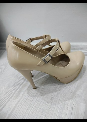 Bej Rugan Tokalı yumurta burun Kadın Ayakkabı - Görsel 2