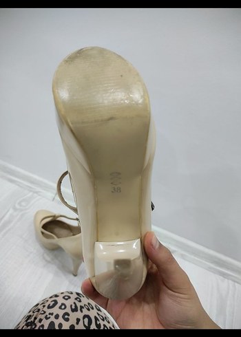 Bej Rugan Tokalı yumurta burun Kadın Ayakkabı - Görsel 4