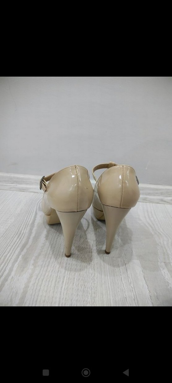 Bej Rugan Tokalı yumurta burun Kadın Ayakkabı - Görsel 3