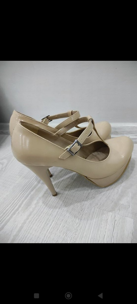 Bej Rugan Tokalı yumurta burun Kadın Ayakkabı - Görsel 2
