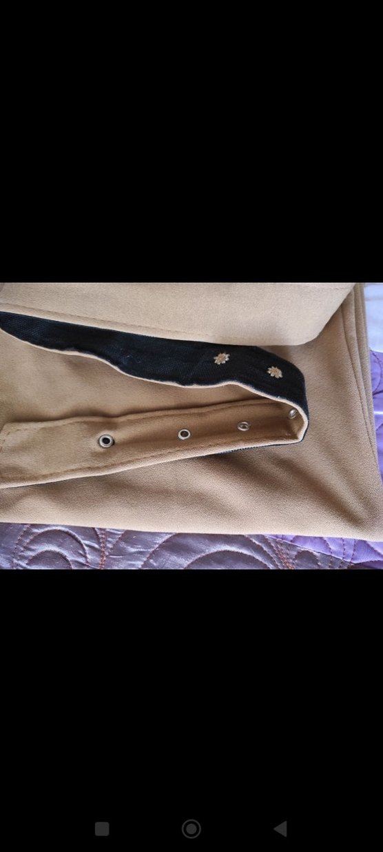 Bej Kumaş Kadın Pantolon, Kemerli - Görsel 5