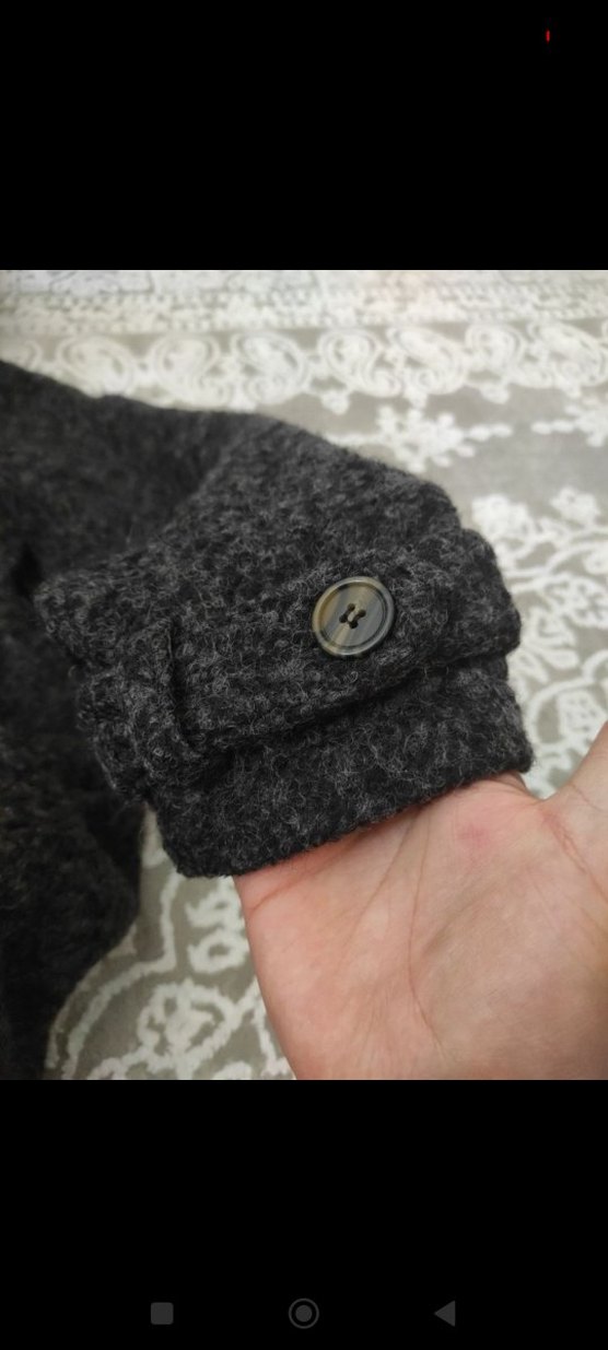 Kürk Detaylı Gri Kısa Kadın Yün Kaban - Görsel 4