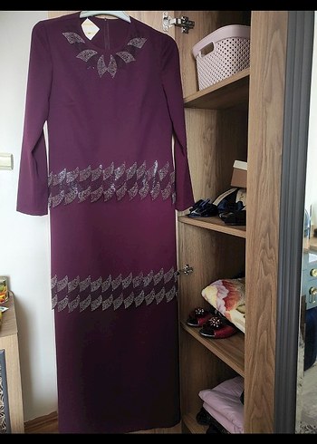 taşlı uzun elbise - Görsel 2