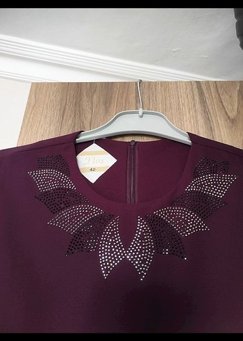 taşlı uzun elbise - Görsel 4