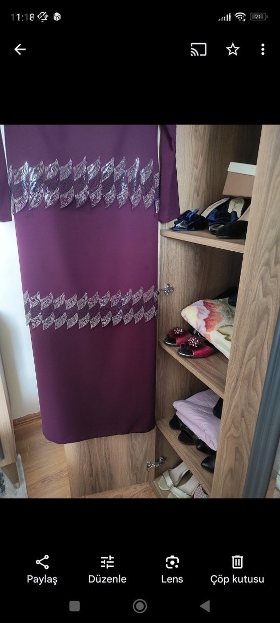 taşlı uzun elbise - Görsel 3