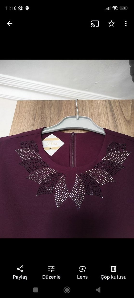 taşlı uzun elbise - Görsel 4