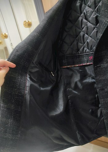 Gri Kareli Düğmeli Erkek kaban - Görsel 5