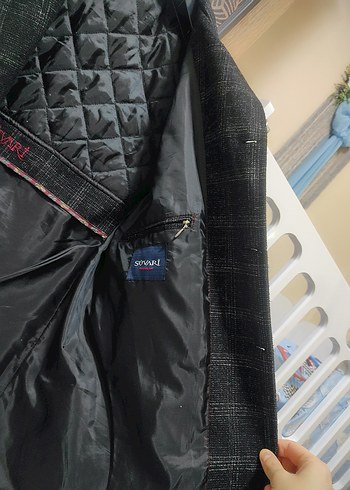 Gri Kareli Düğmeli Erkek kaban - Görsel 4