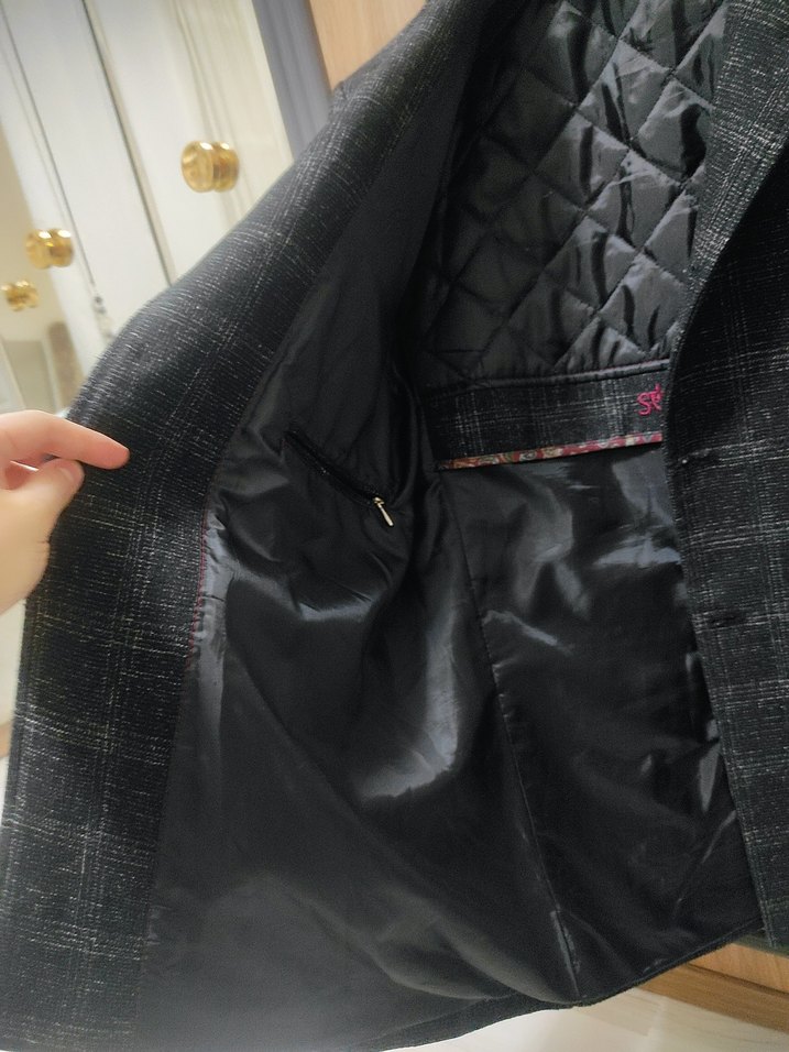 Gri Kareli Düğmeli Erkek kaban - Görsel 5