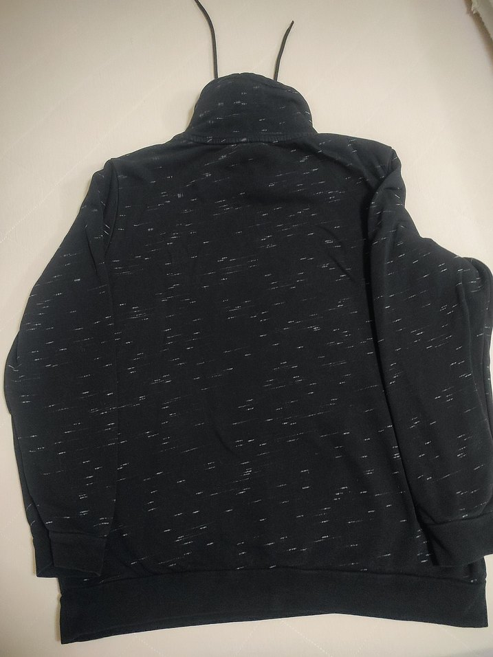 Siyah Yüksek Yakalı Erkek Sweatshirt - Görsel 4