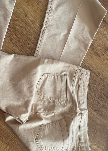 Bej Kadın ispanyol Kumaş Pantolon - Görsel 3