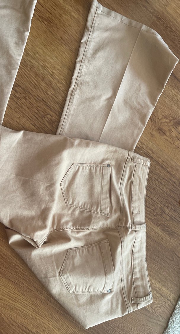 Bej Kadın ispanyol Kumaş Pantolon - Görsel 3