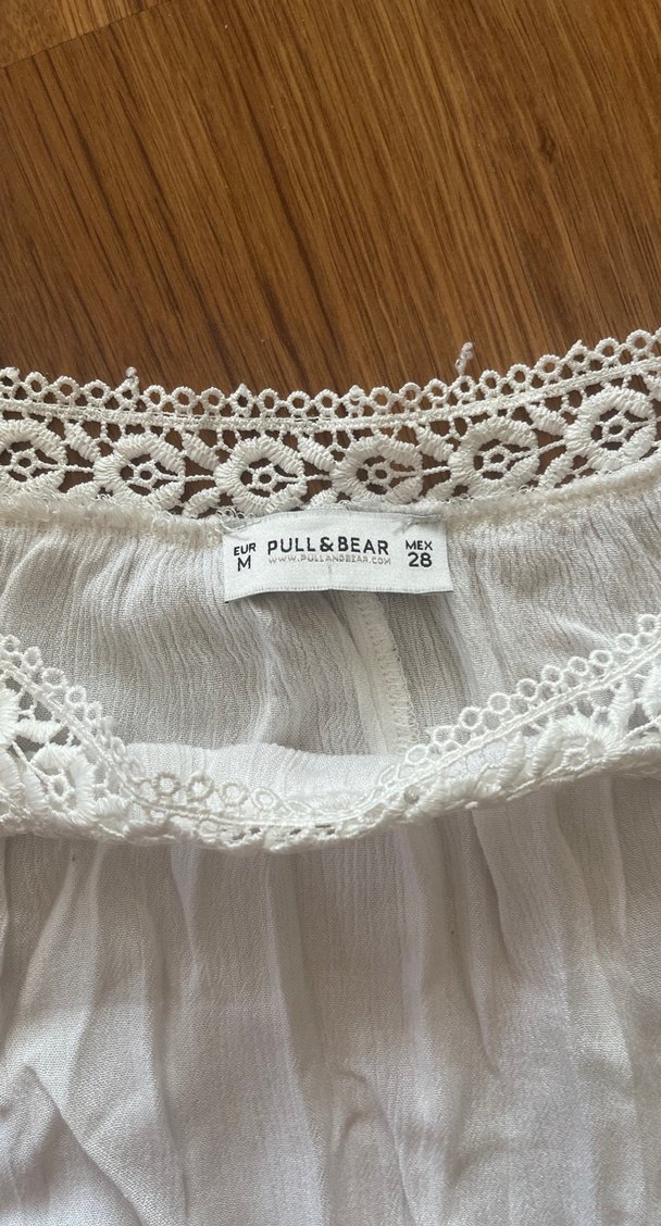 Dantel Detaylı Beyaz  Bohem Bluz - Görsel 3