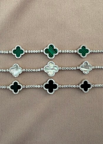 Van cleef 3 yoncalı gümüş bileklik