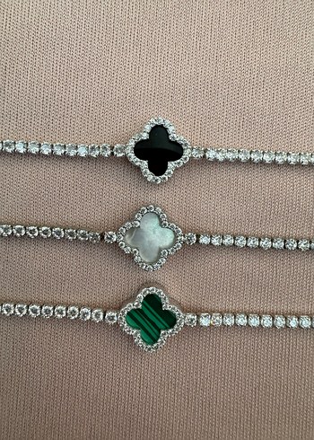  Beden Van cleef 1 yoncalı gümüş bileklik