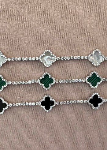 Van cleef 5 yoncalı gümüş bileklik