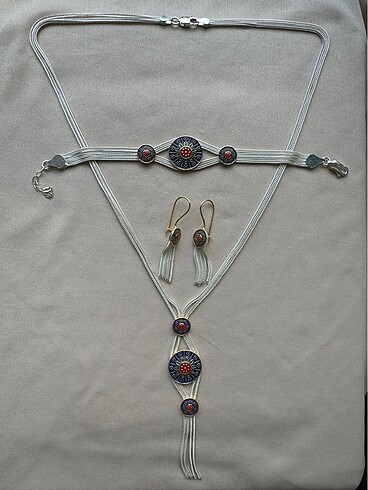 Gümüş hasır set takımı