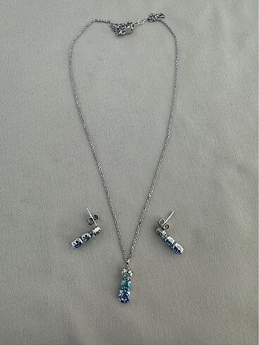 Swarovski gümüş set takımı