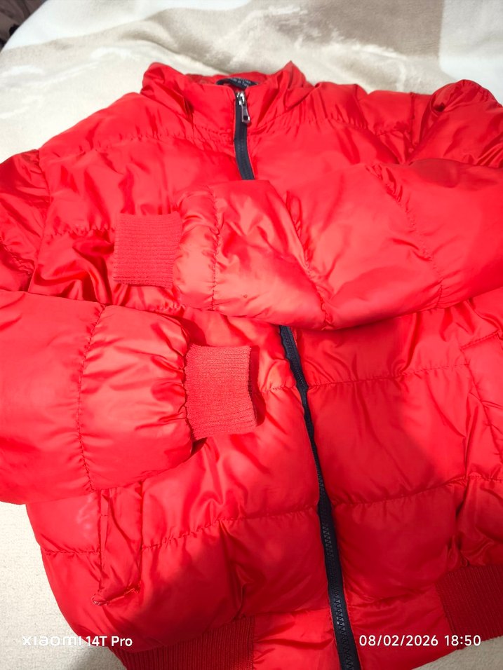 Kırmızı Kadın Kışlık Fermuarlı Mont - Görsel 2