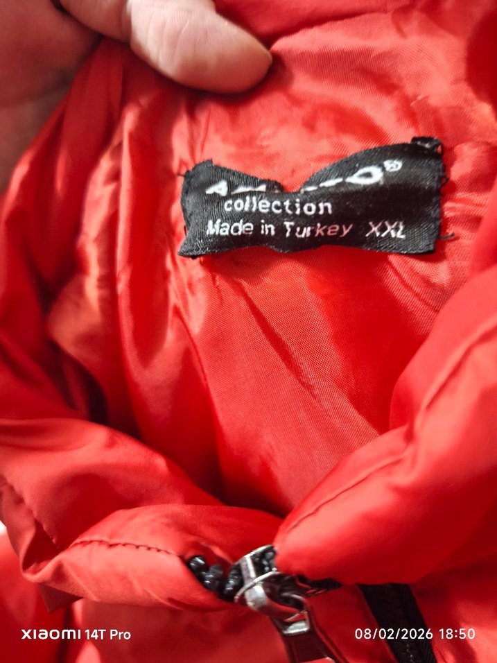 Kırmızı Kadın Kışlık Fermuarlı Mont - Görsel 3