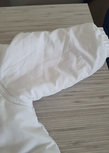 Beyaz Nakışlı Kapüşonlu Bebek Tulumu - Görsel 3