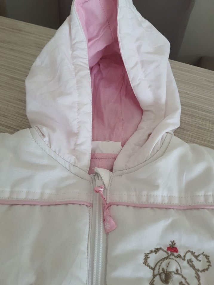 Beyaz Nakışlı Kapüşonlu Bebek Tulumu - Görsel 4