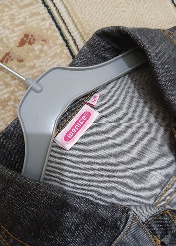 4 Yaş Beden gri Renk Gri Düğmeli Kız Çocuk Denim Ceket