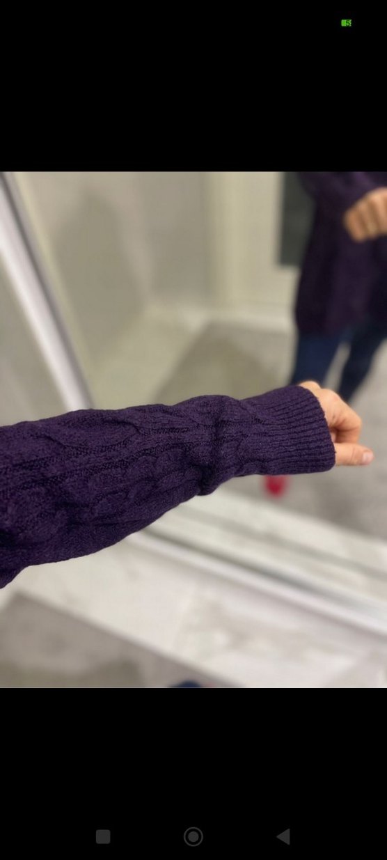 Mor Yüksek Yakalı Örgü Kadın Kazak - Görsel 2