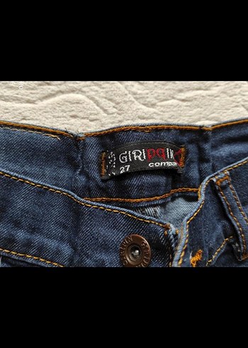 Düğmeli Mavi Kadın kort Şort 27 beden xs uyumlu. - Görsel 3