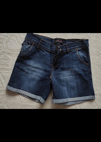 Düğmeli Mavi Kadın kort Şort 27 beden xs uyumlu. - Görsel 2