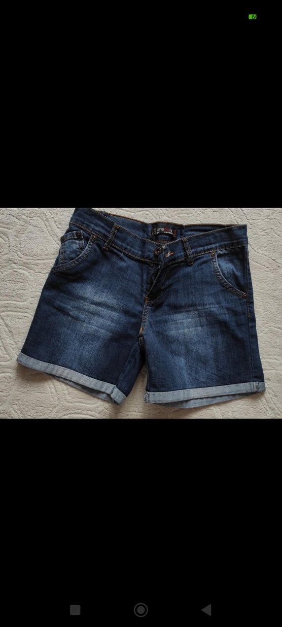 Düğmeli Mavi Kadın kort Şort 27 beden xs uyumlu. - Görsel 2