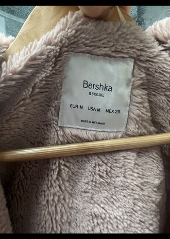 Bershka marka Kürklü pudra pembesi Kadın Kışlık Mont - Görsel 3