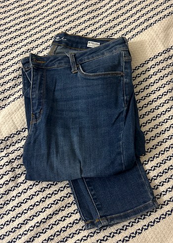 Lacivert Kadın Midi Boy Denim Pantolon - Görsel 4