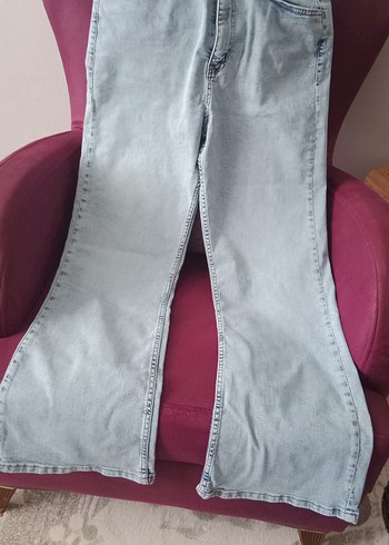 44 Beden mavi Renk Gri Bol Kesim Midi Boy Kot Pantolon