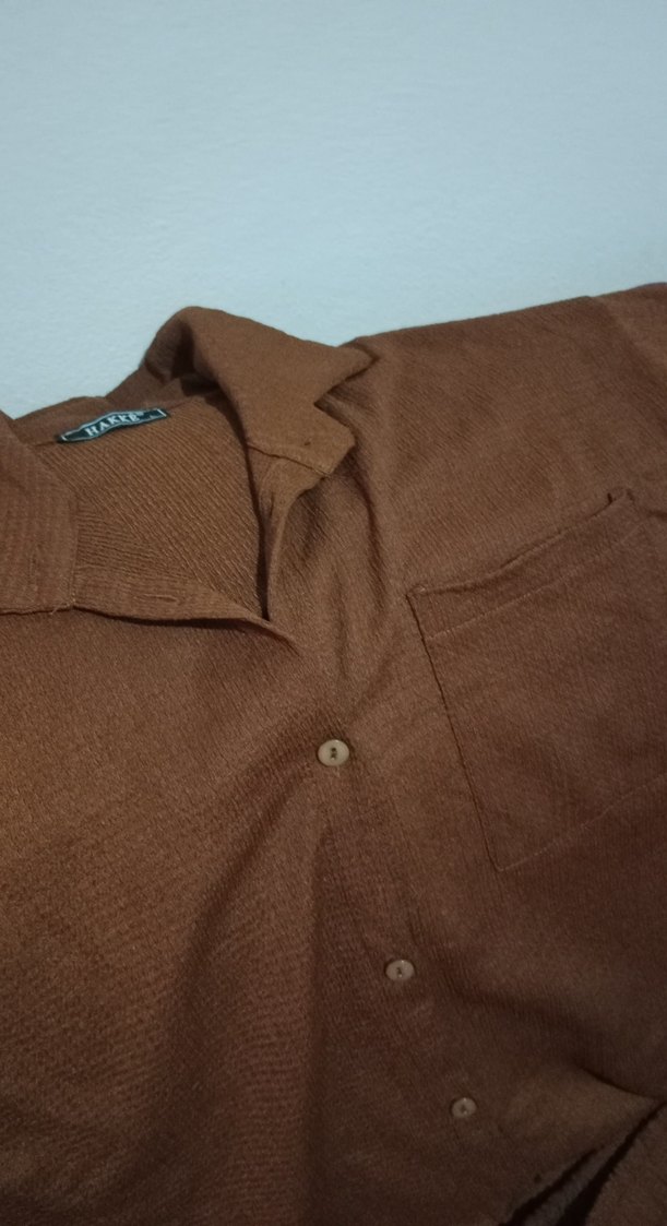 Düğmeli Kahverengi  kadın ikili takim - Görsel 2