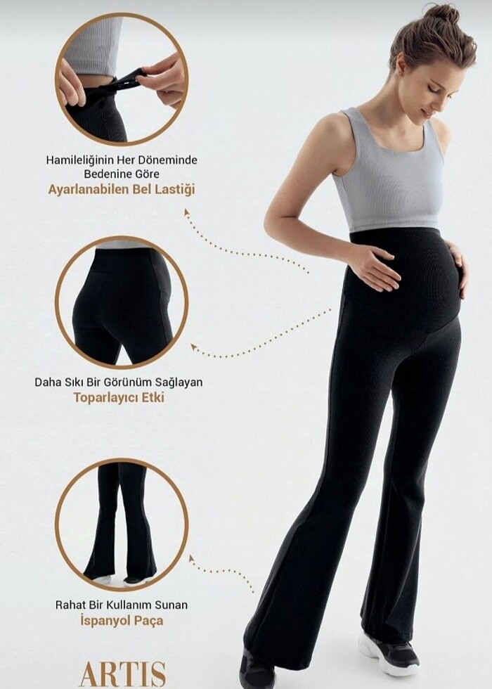 Artış Collection Fitilli Ayarlanabilir Yüksek Bel İspanyol Paça  - Görsel 4
