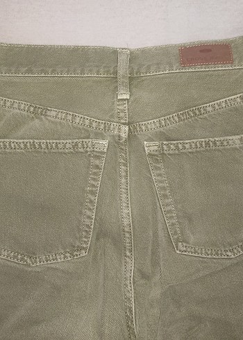 34 Beden haki Renk Açık Haki Yüksel Bel Straight Fit Jean