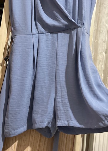 Kadın Mavi Kemerli Şort Elbise - Görsel 2