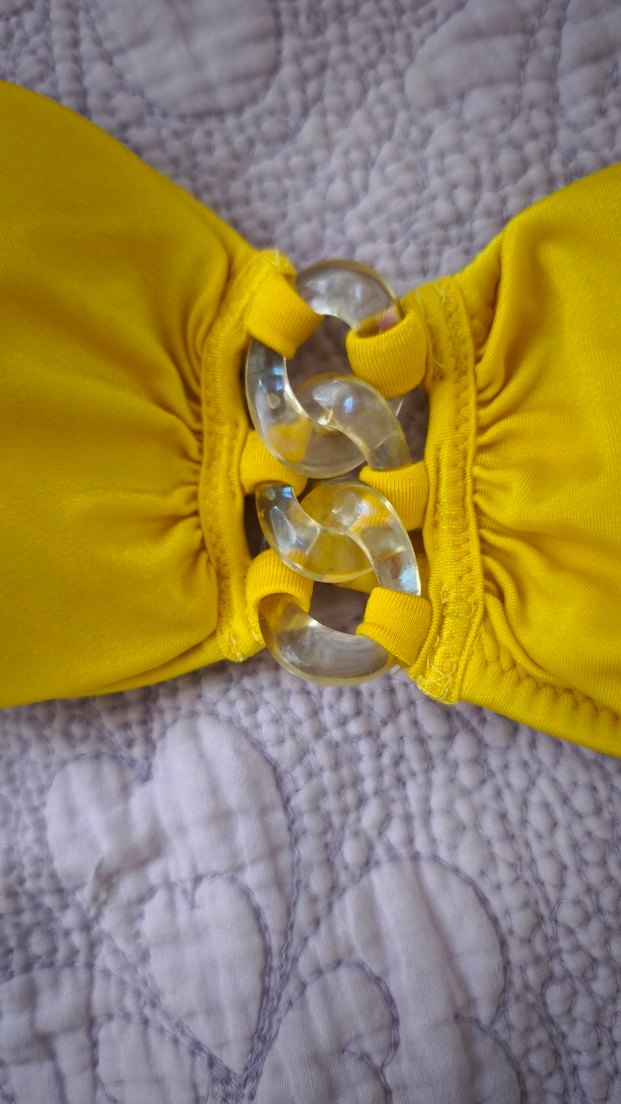 Sarı İpli Boyundan Bağlamalı Bikini Takımı - Görsel 4