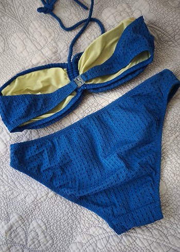 Lacivert İpli Boyundan Bağlamalı Kadın Bikini Takımı - Görsel 5