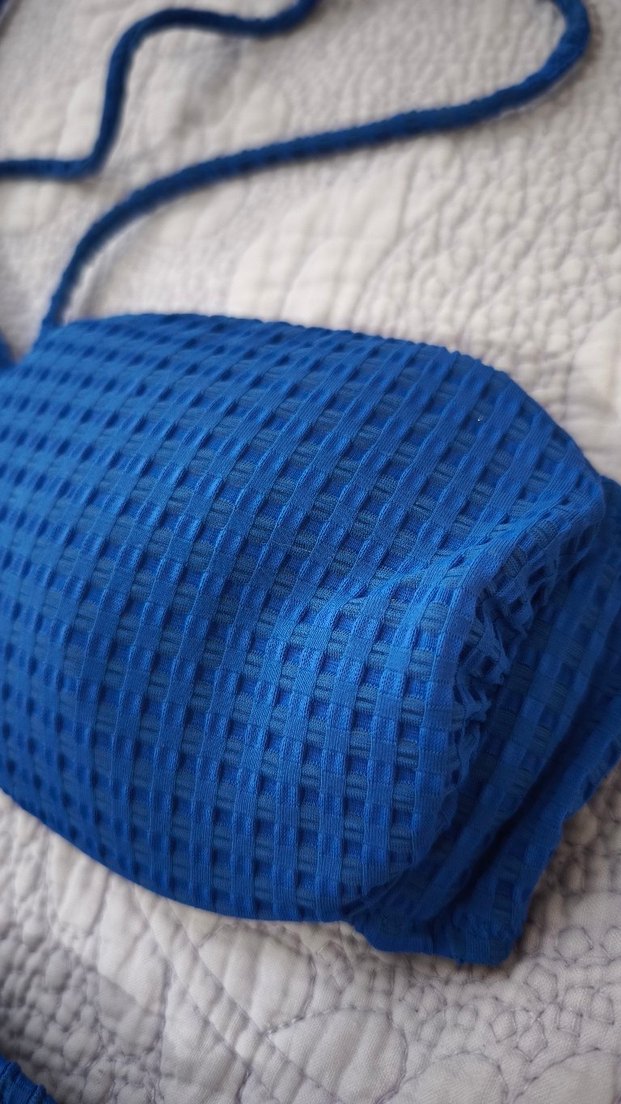 Lacivert İpli Boyundan Bağlamalı Kadın Bikini Takımı - Görsel 2