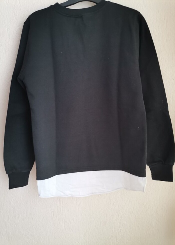 Gül detaylı Oversize Sweatshirt  - Görsel 3