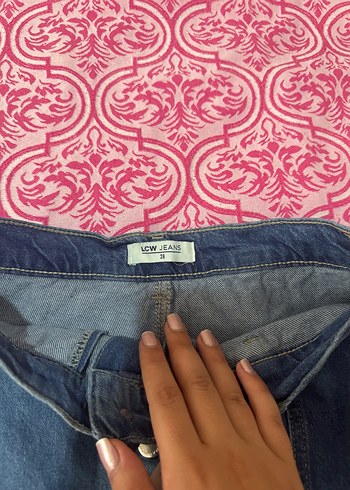 Düğmeli Mavi Denim kot Etek - Görsel 4