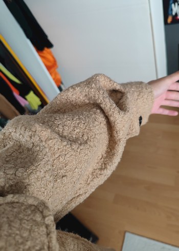 Hooopstore Yün Buklet Oversize Midi Kadın Kaban - Görsel 19