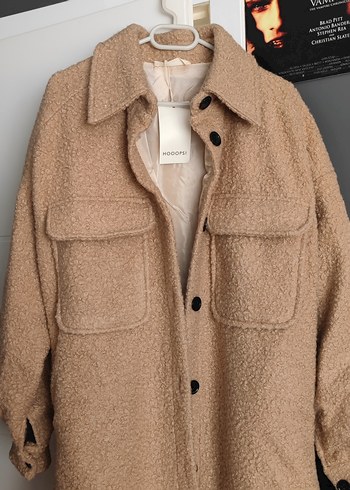 Hooopstore Yün Buklet Oversize Midi Kadın Kaban - Görsel 4